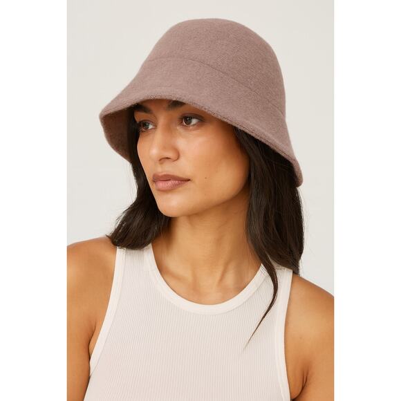 Free People Devon Wool Blend Bucket Hat Taupe Brown One Size NWT - Picture 1 of 6